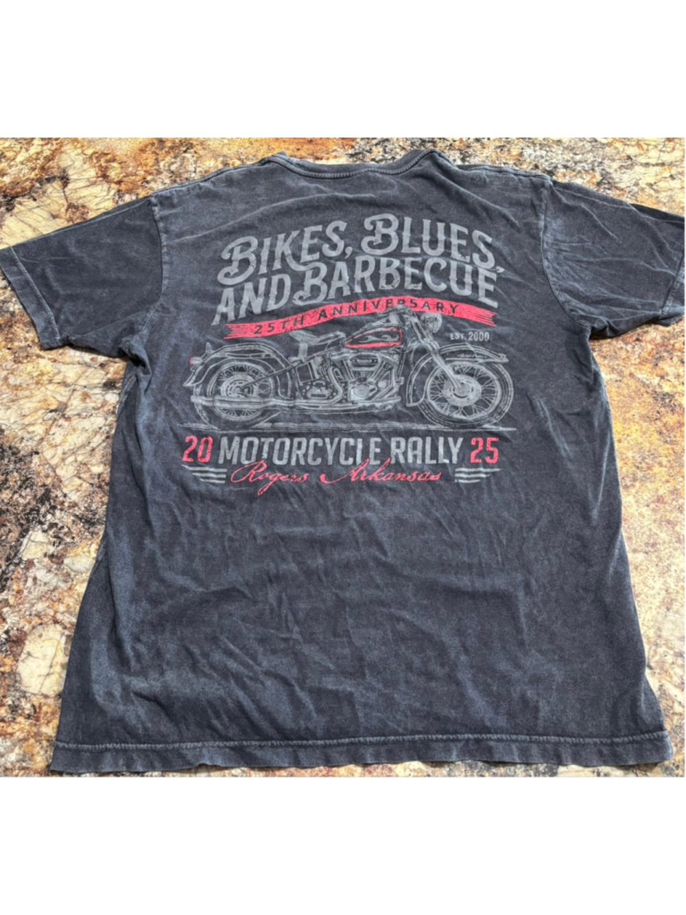 Bikes Blues & BBQ 25th Anniversary 2025 Rogers Arkansas T Shirt - Picture 2 of 3